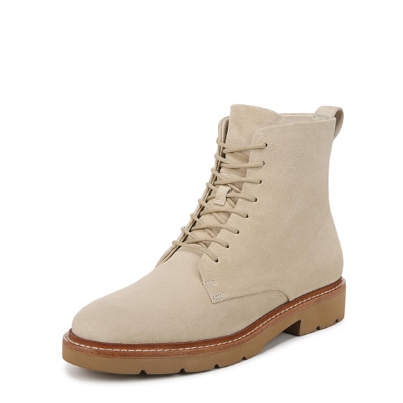 Women's Cream Lace-Up Boots - Picture 1 of 9
